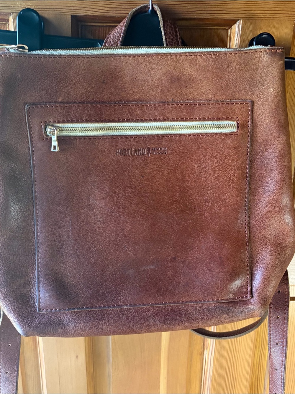 Portland Leather Company Brown Leather Backpack - Picture 10 of 10